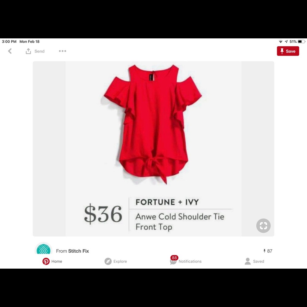 Stitch fix fortune and ivy anwe cold shoulder top
